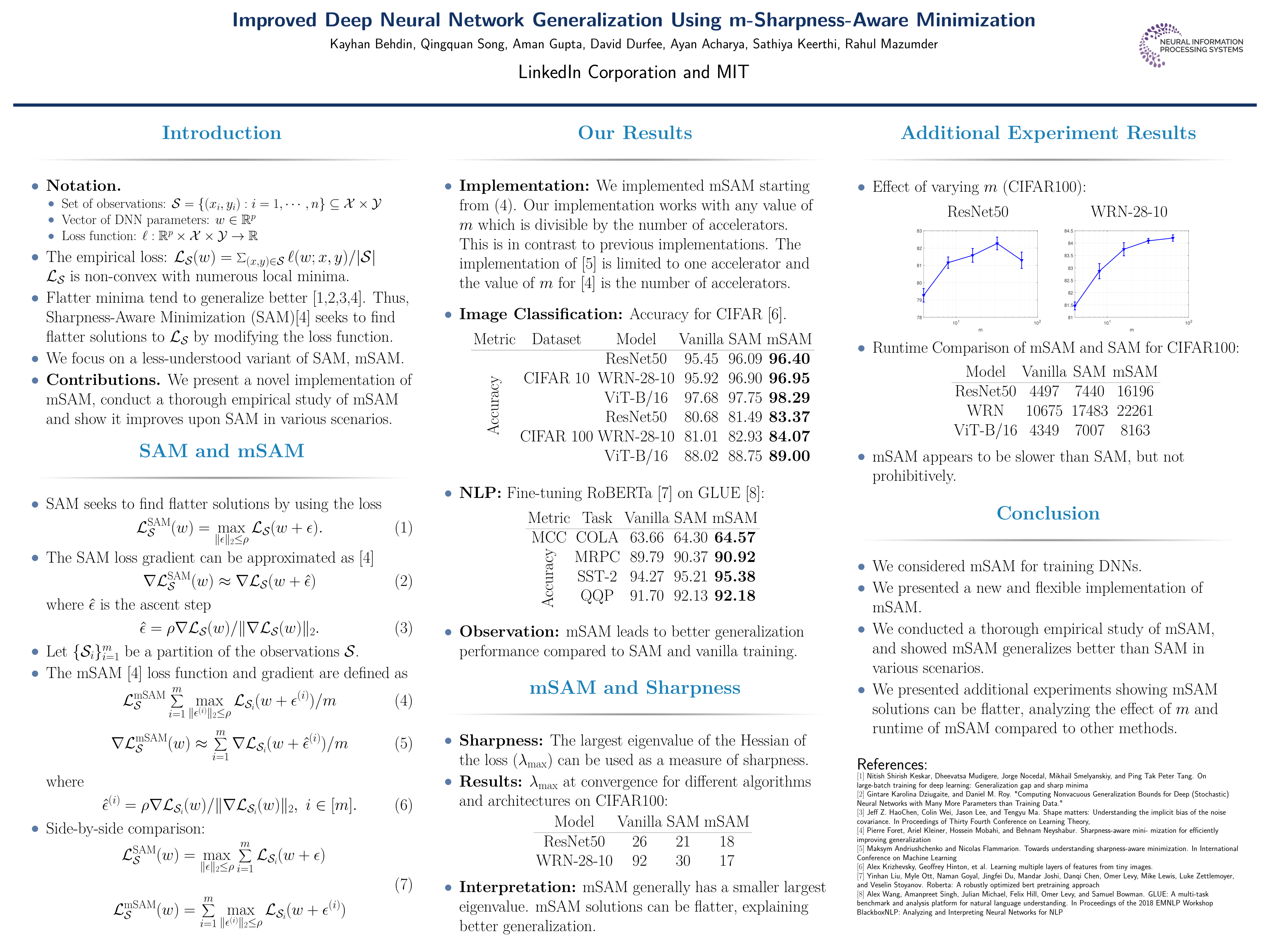 NeurIPS Improved Deep Neural Network Generalization Using mSharpness